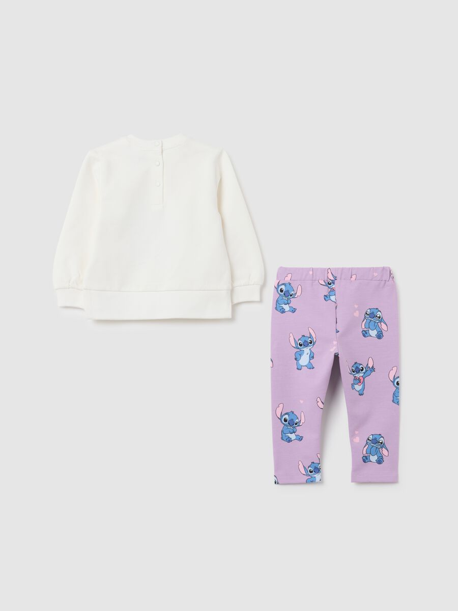 White cotton girl set with Stitch_1