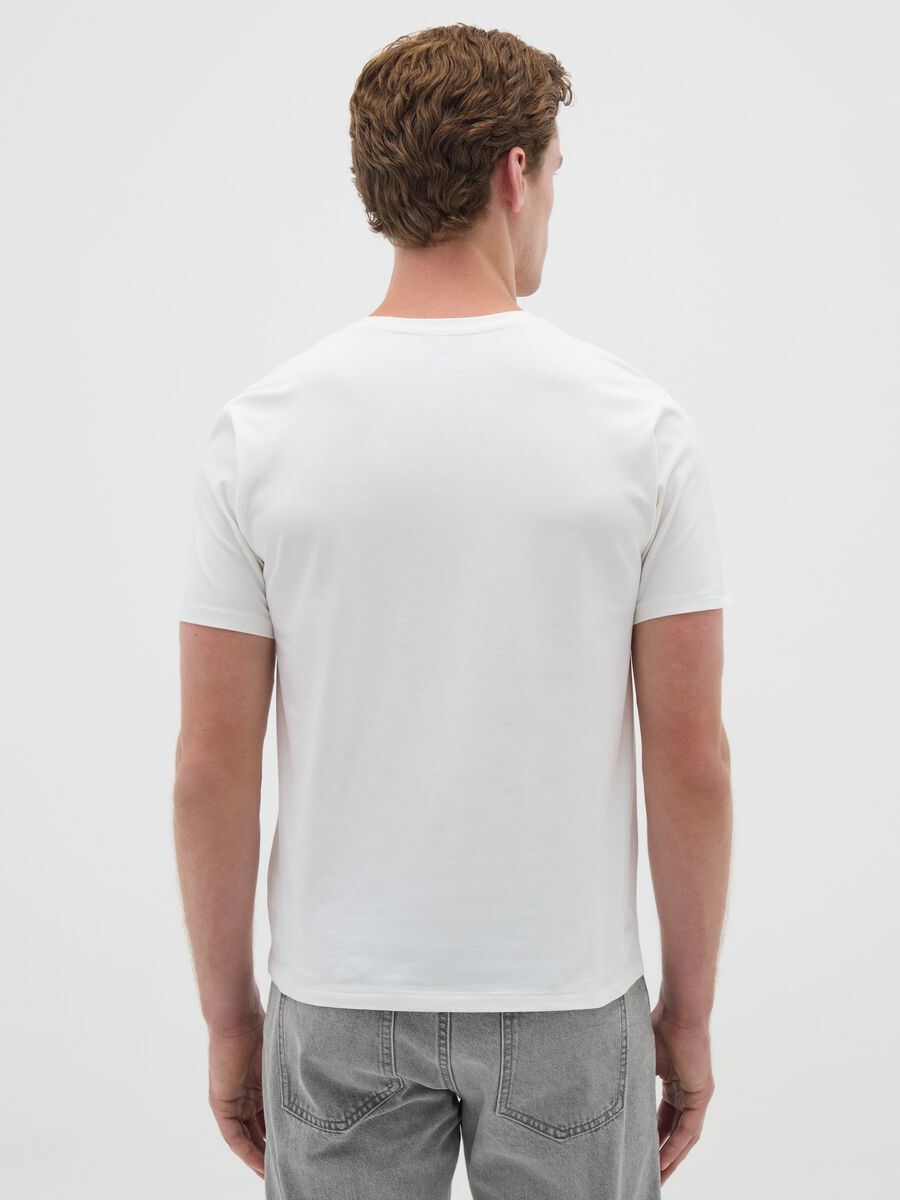 Men's White Stretch Cotton T-Shirt_3