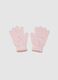 Pink knitted gloves for girls_0