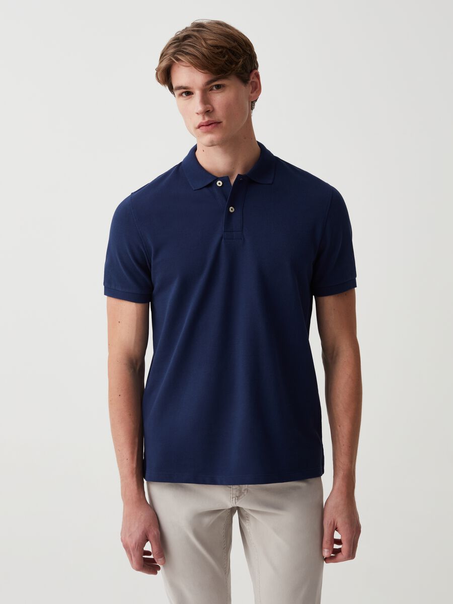 Organic cotton pique polo shirt_0