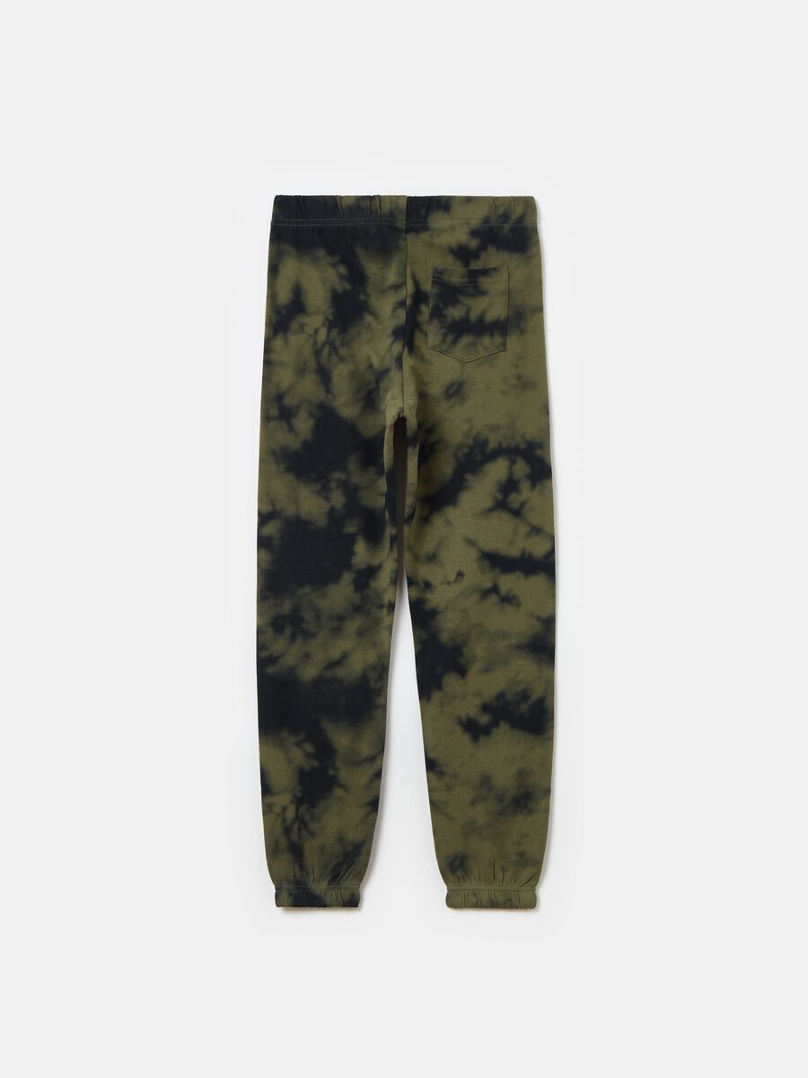 Tie-dye joggers with elasticated trims_1