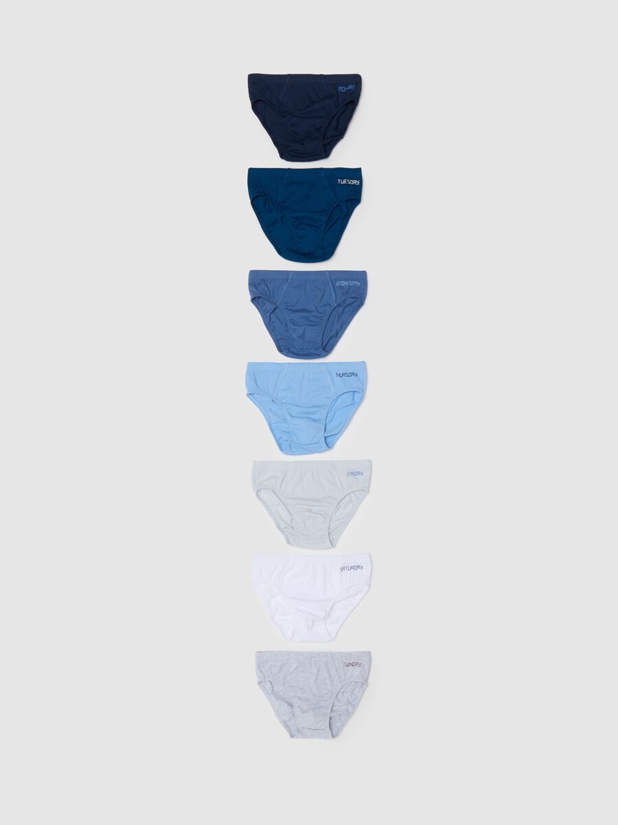 Set of 7 children's briefs in pure multicolour cotton_0