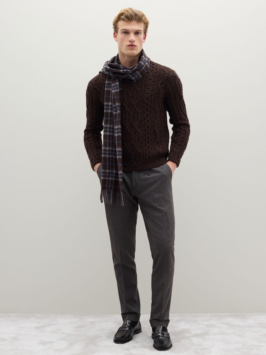 Brown regular fit tricot jumper_2