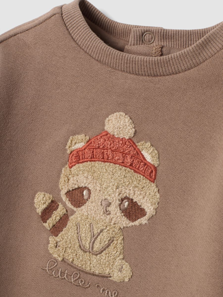 Brown crew-neck sweatshirt in pure organic cotton_2