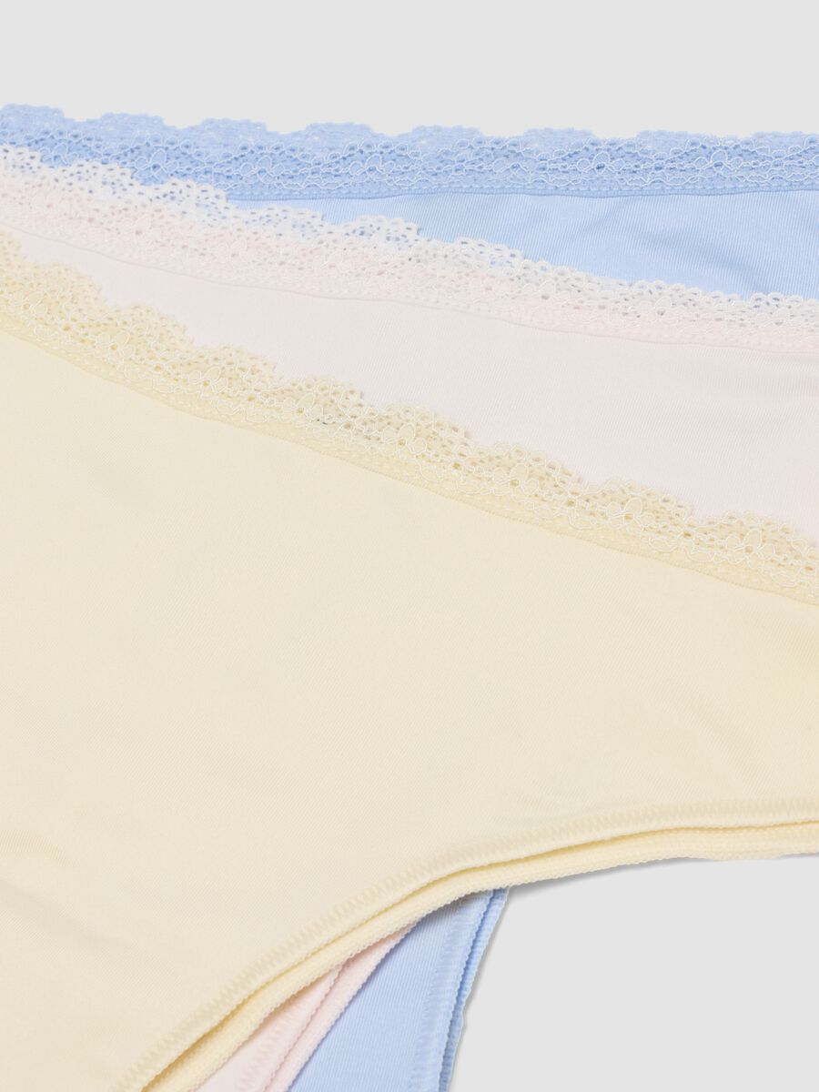 Tripack slip alla brasiliana multicolor con dettagli in pizzo_5