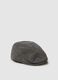 Grey Wool Blend Flat Cap_0