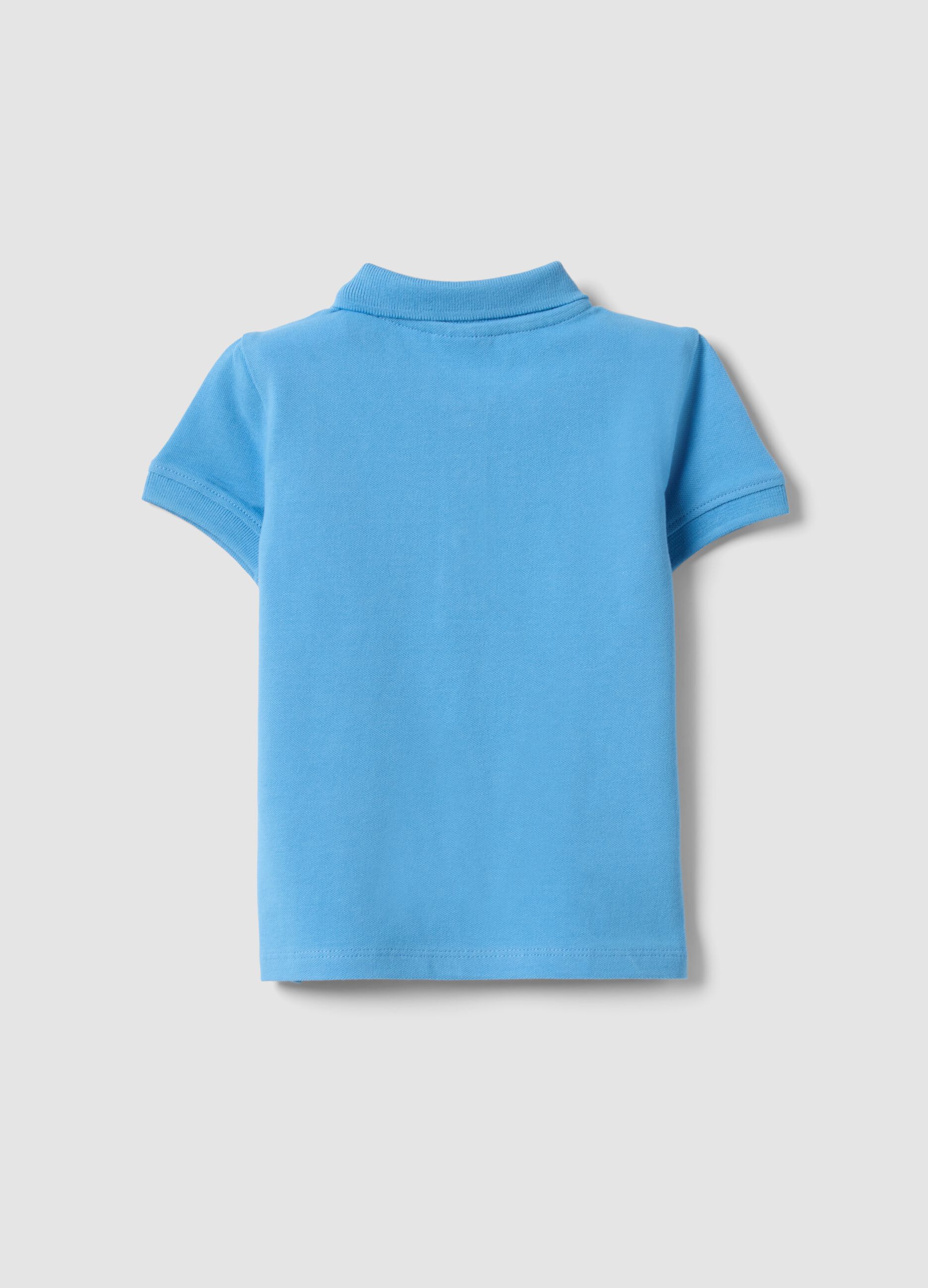 Light blue organic cotton polo shirt for boys, regular fit