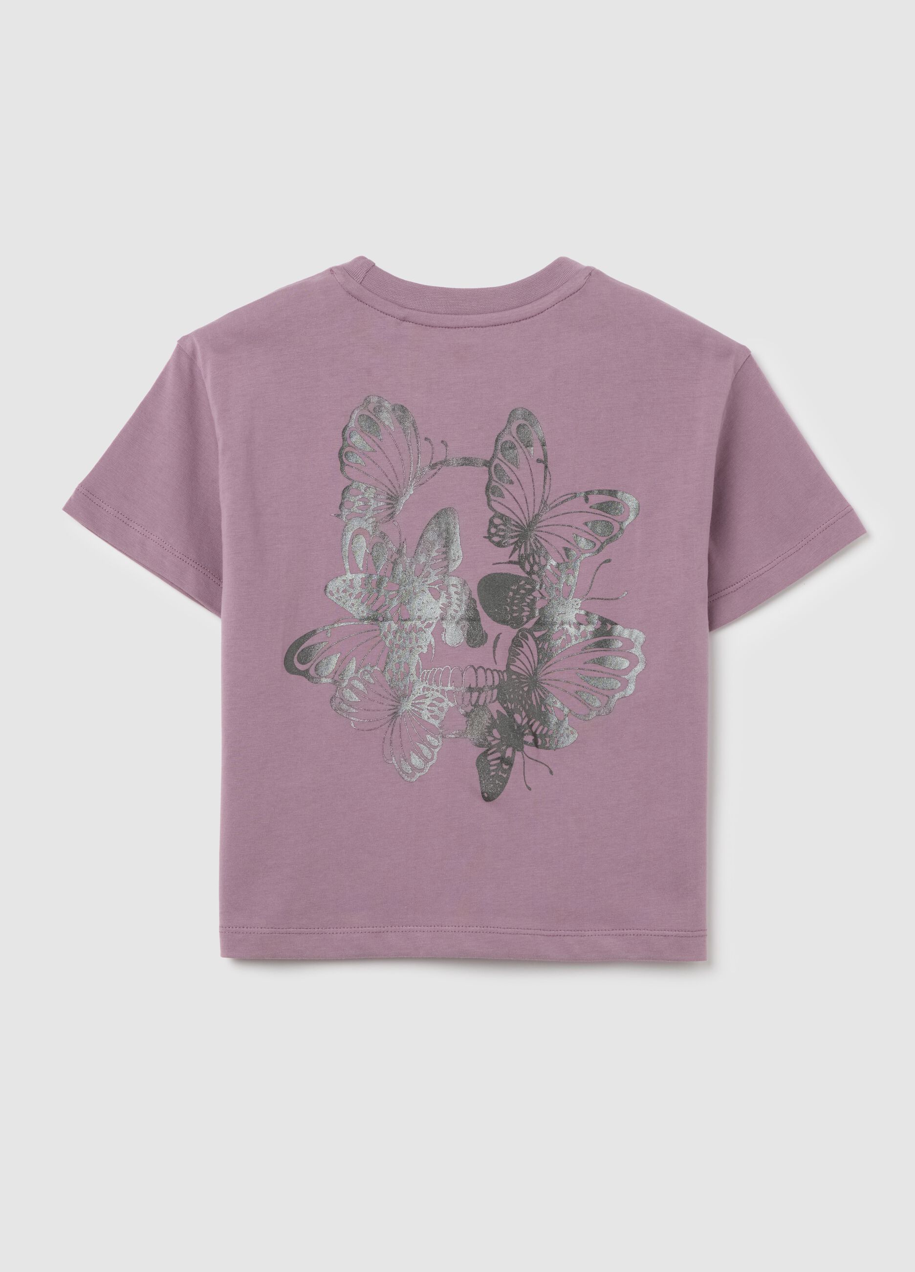 Purple T-shirt with butterfly prints OVS Kids