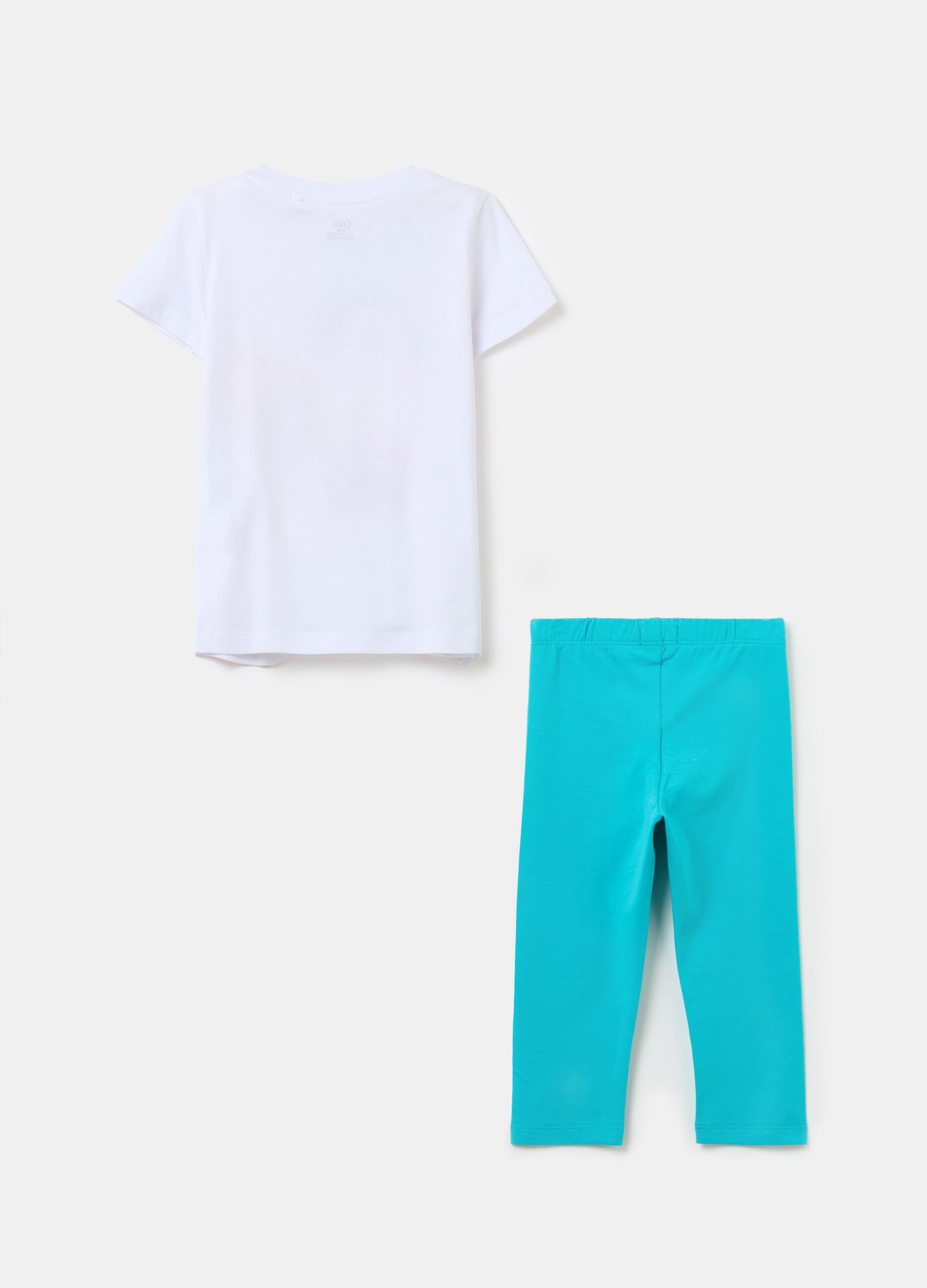 Jogging set with glitter and print