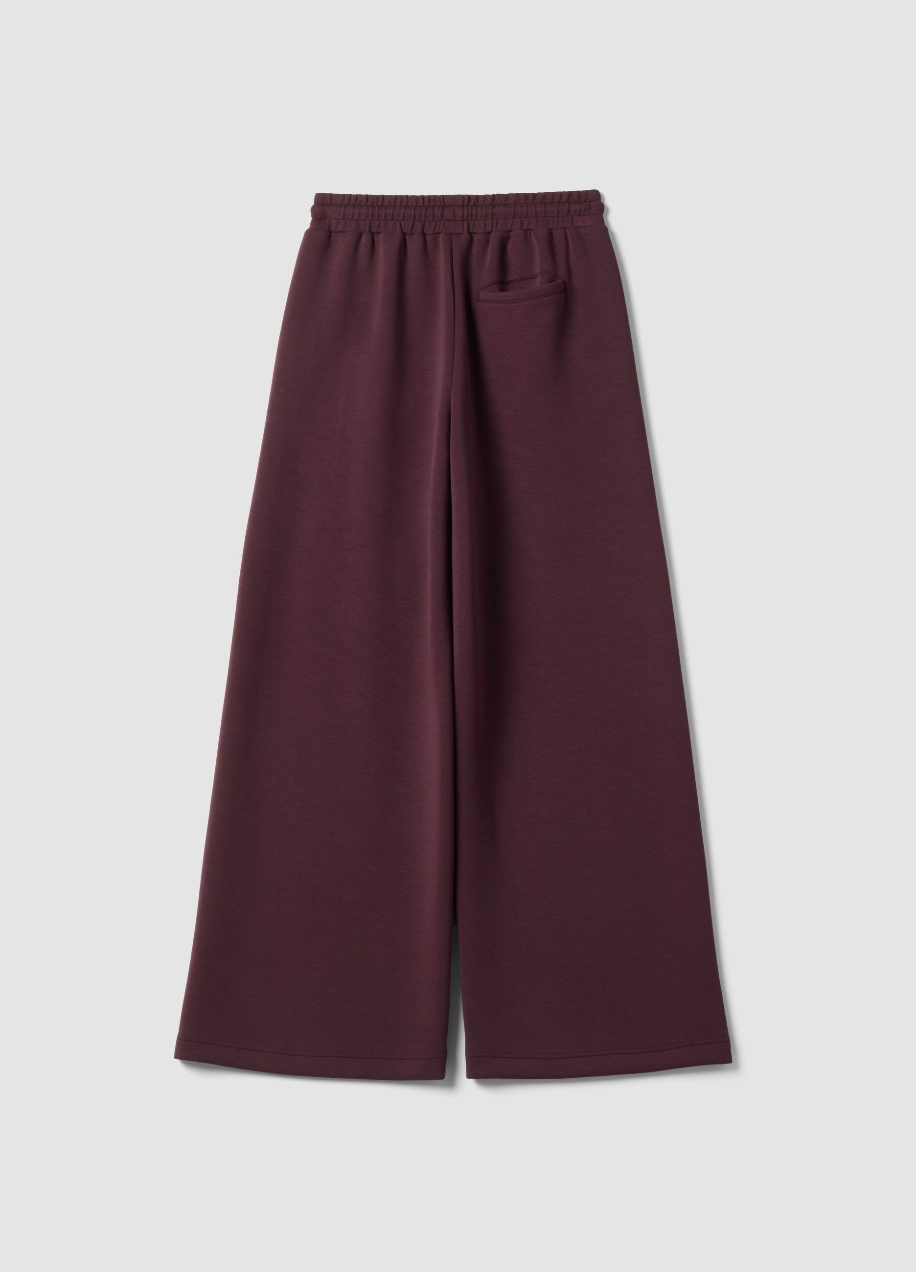 Pantaloni viola wide leg in modal elasticizzato con coulisse