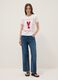 White pure cotton T-shirt with front print_1