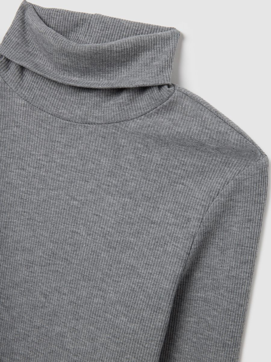 Maglia a collo alto grigia regular fit_5