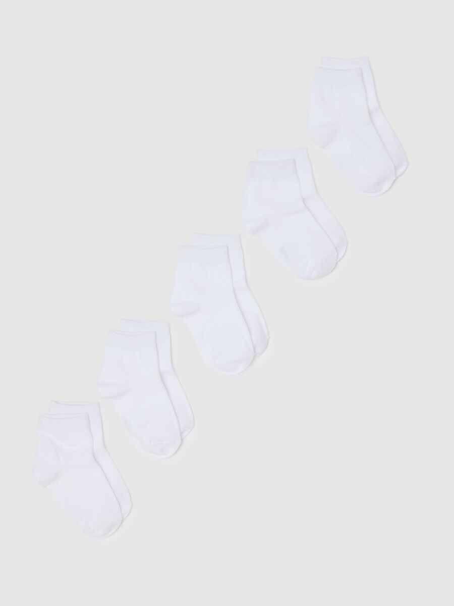 Short white socks in stretchy cotton_0