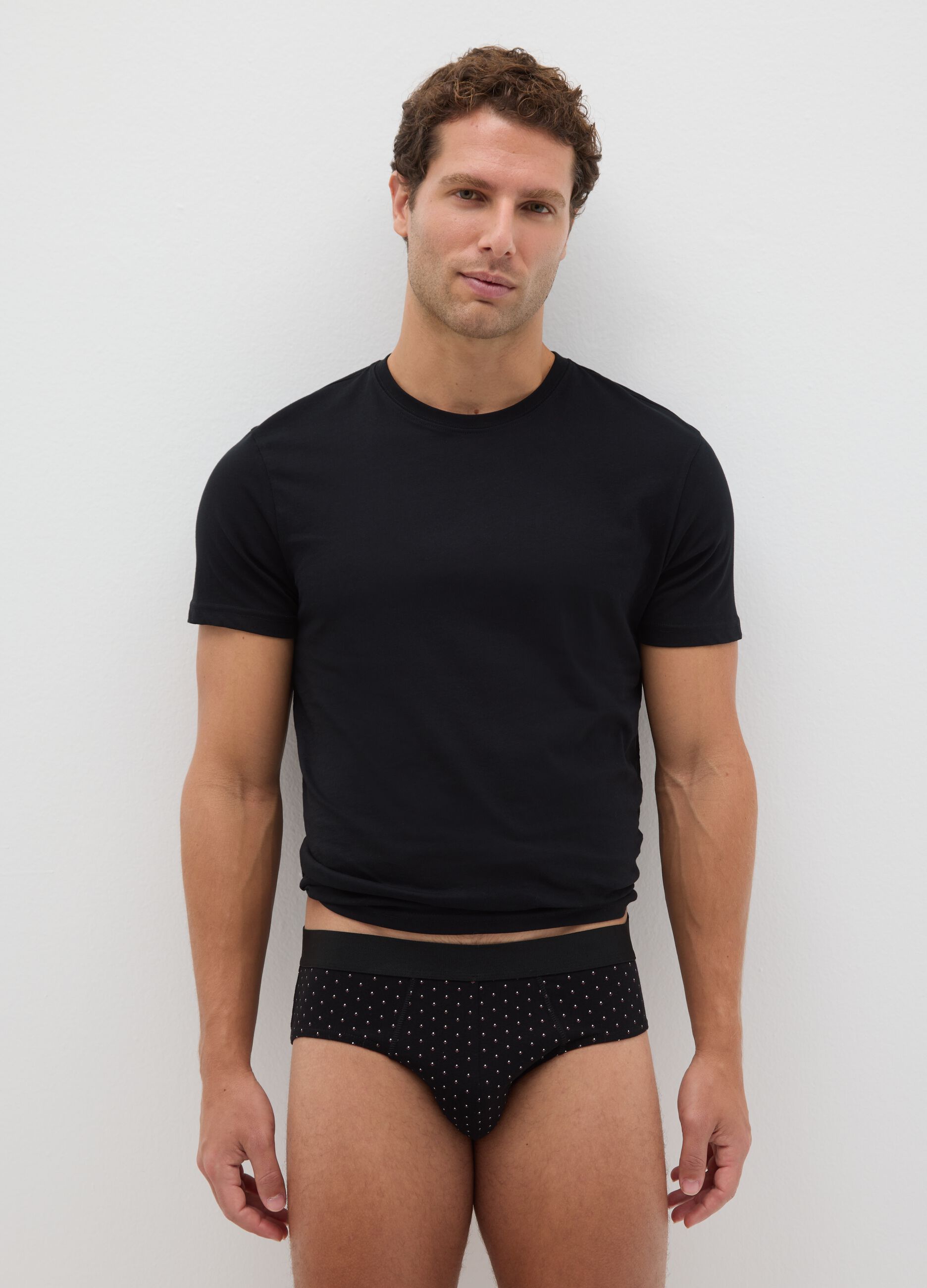 Multicolour regular fit stretch cotton tripack briefs