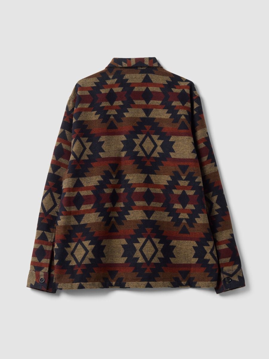 Shacket multicolor bowling over fit con fantasia geometrica_6