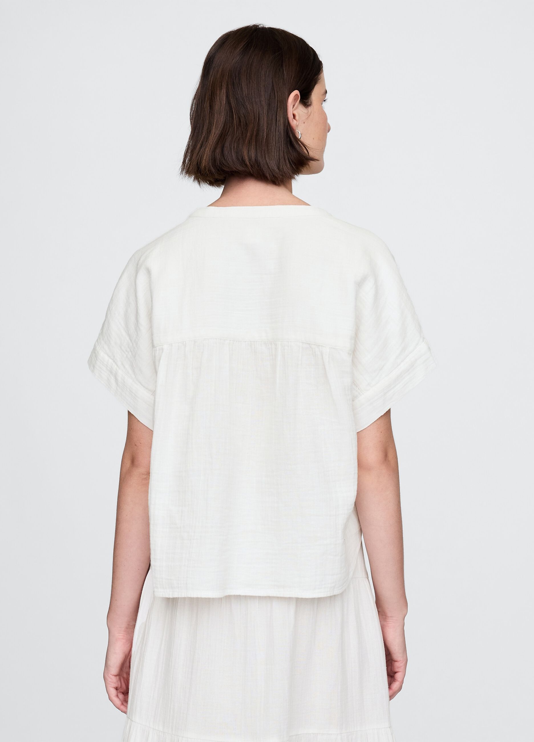 Camicia leggera bianco in tessuto