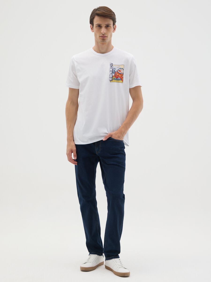 T-shirt in puro cotone bianca regular fit_1