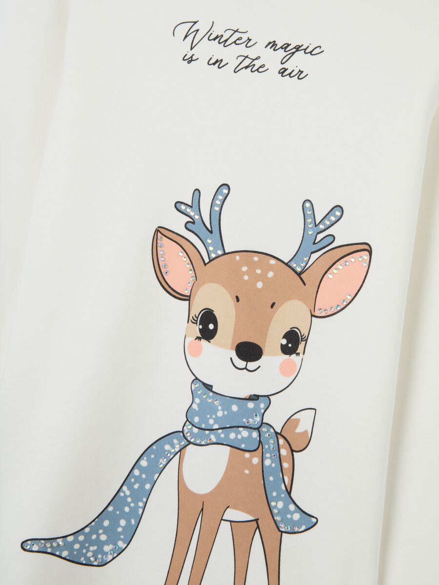 Girl's white pure cotton regular fit t-shirt with print_2