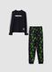 Black organic cotton Minecraft print pyjamas_0
