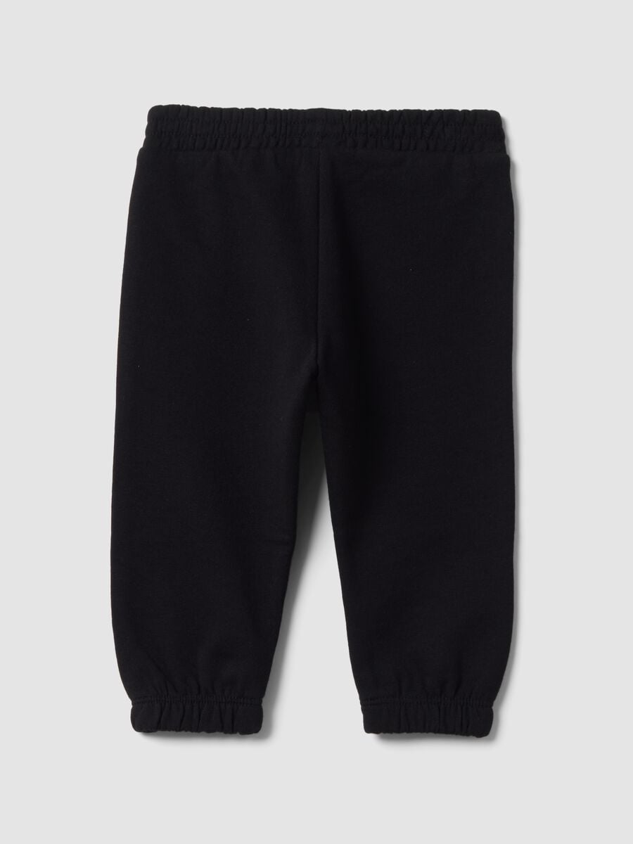 Pantaloni jogger neri in puro cotone per bimba_1