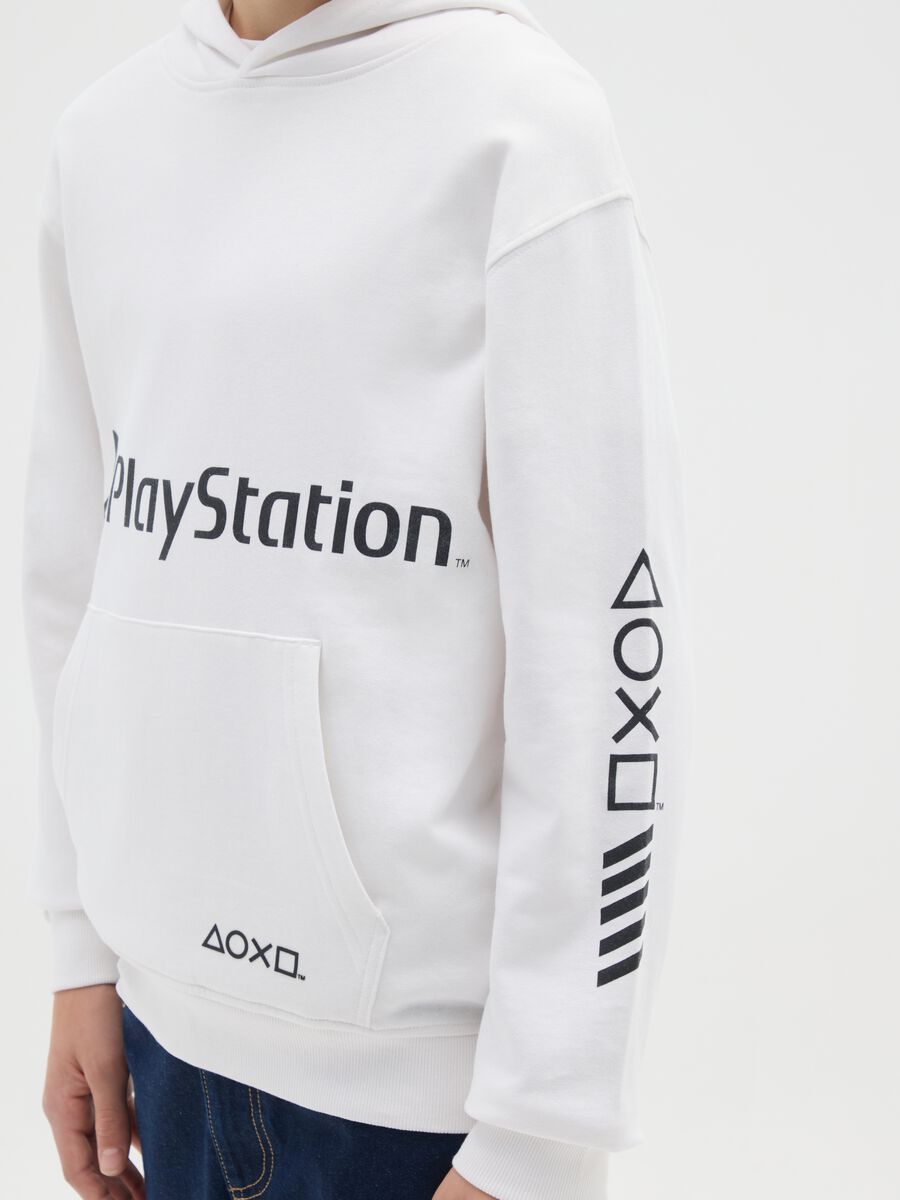 Felpa da ragazzo in puro cotone bianca con cappuccio_2