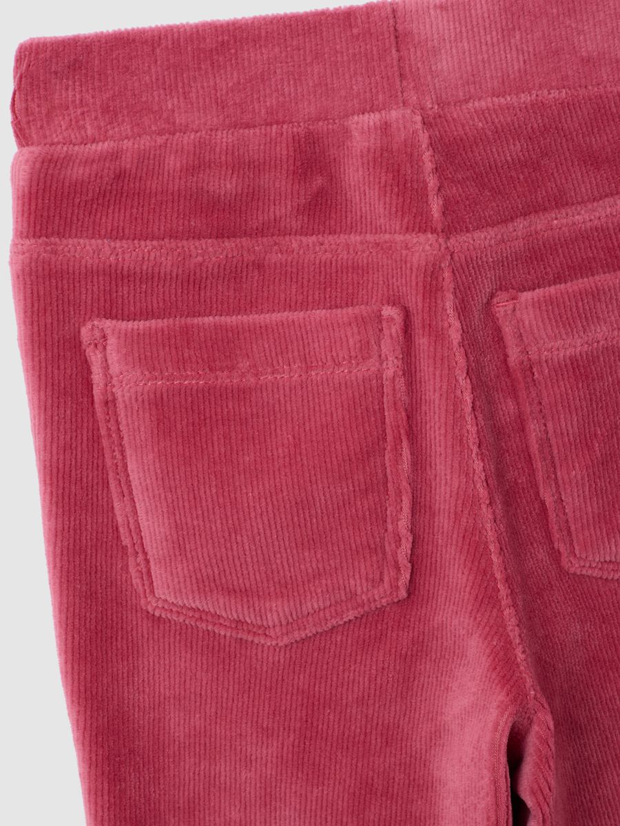 Girls' Pink Cotton Blend Flared Trousers_3