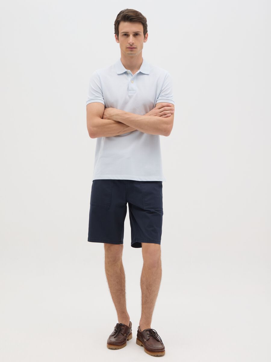 Men's Blue Cotton Regular Fit Shorts_0