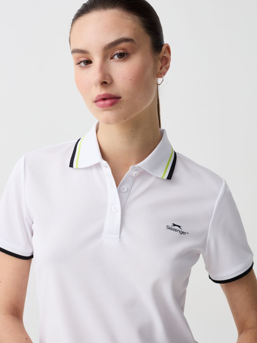 Slazenger tennis polo shirt with striped trims_2