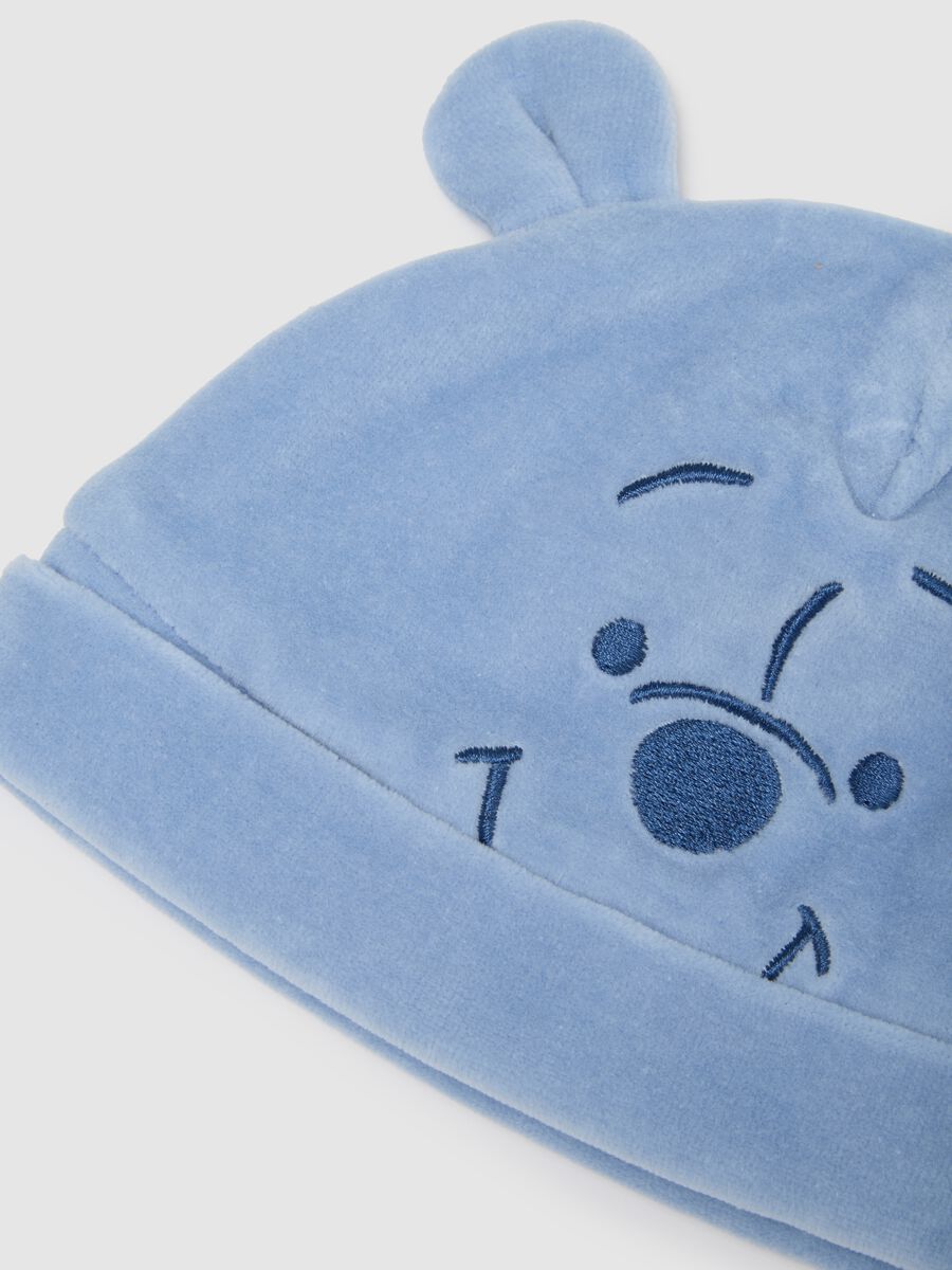 Blue cotton baby hat and shoes_1