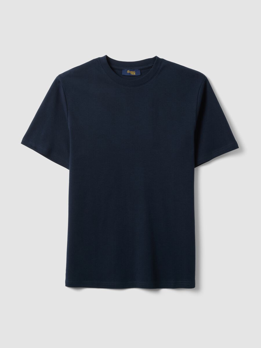 T-shirt The Iconic Tee blu scuro in puro cotone relaxed fit_5