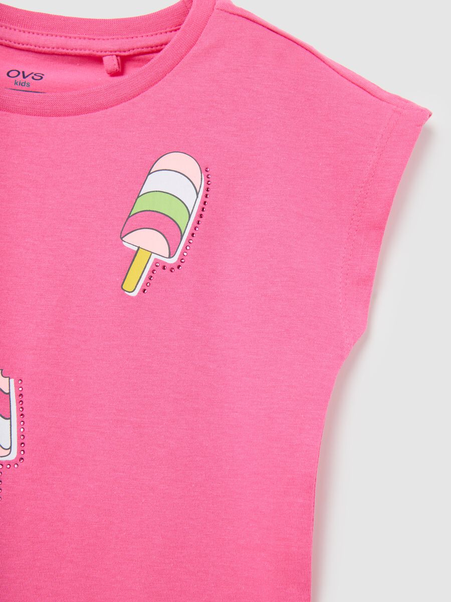 Girls' stretch cotton pink T-shirt_2