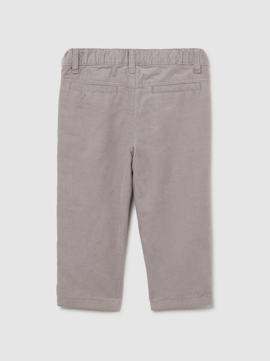Children's grey regular fit cotton trousers_1
