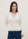 White viscose blend sweater with regular fit polo collar_0