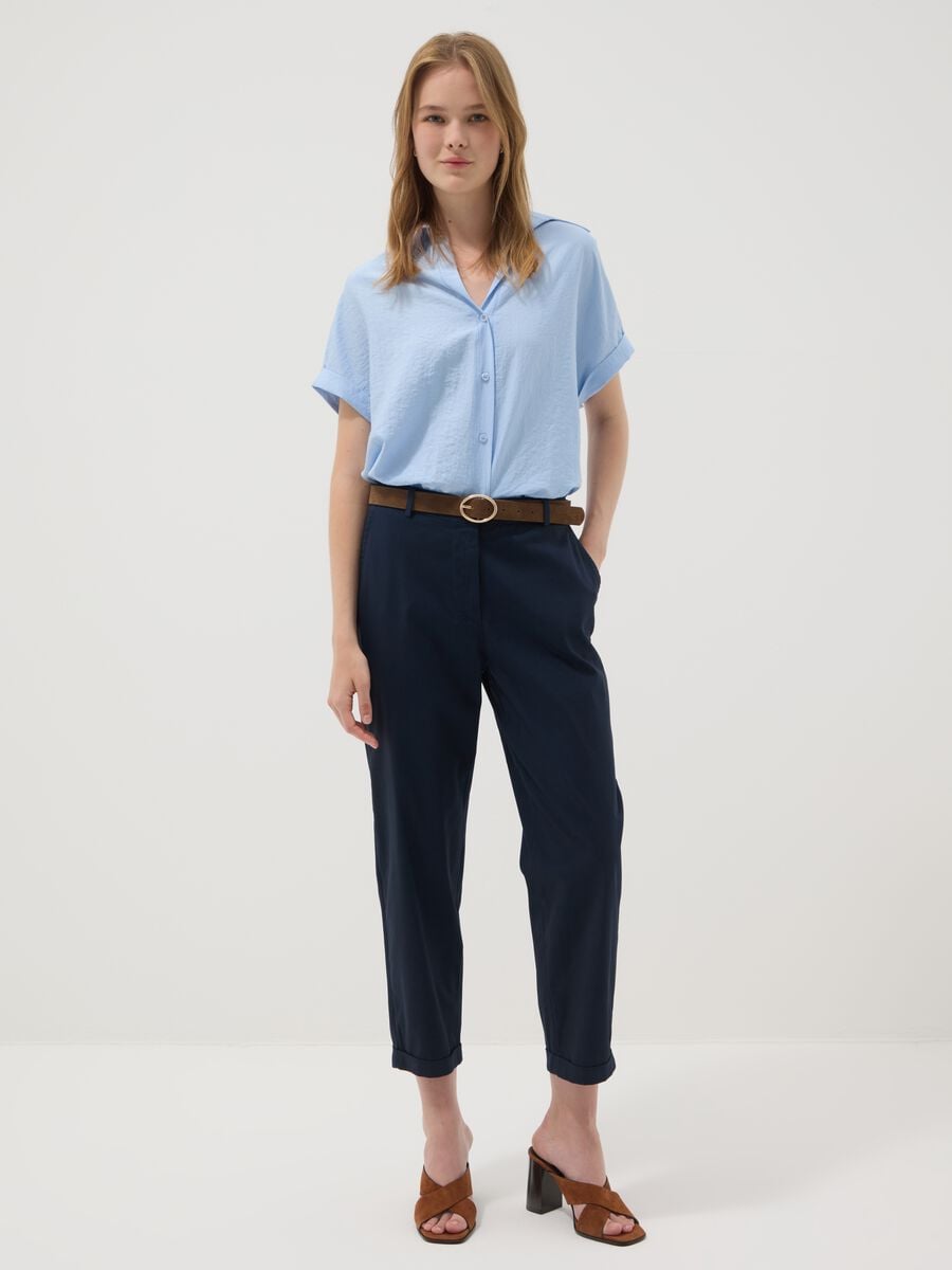 Camicia azzurra in misto viscosa_2