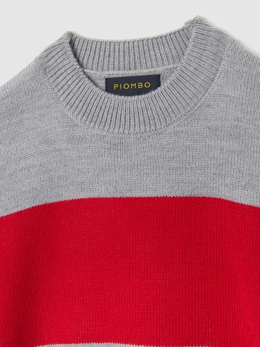 Grey and Red Striped Jumper_5