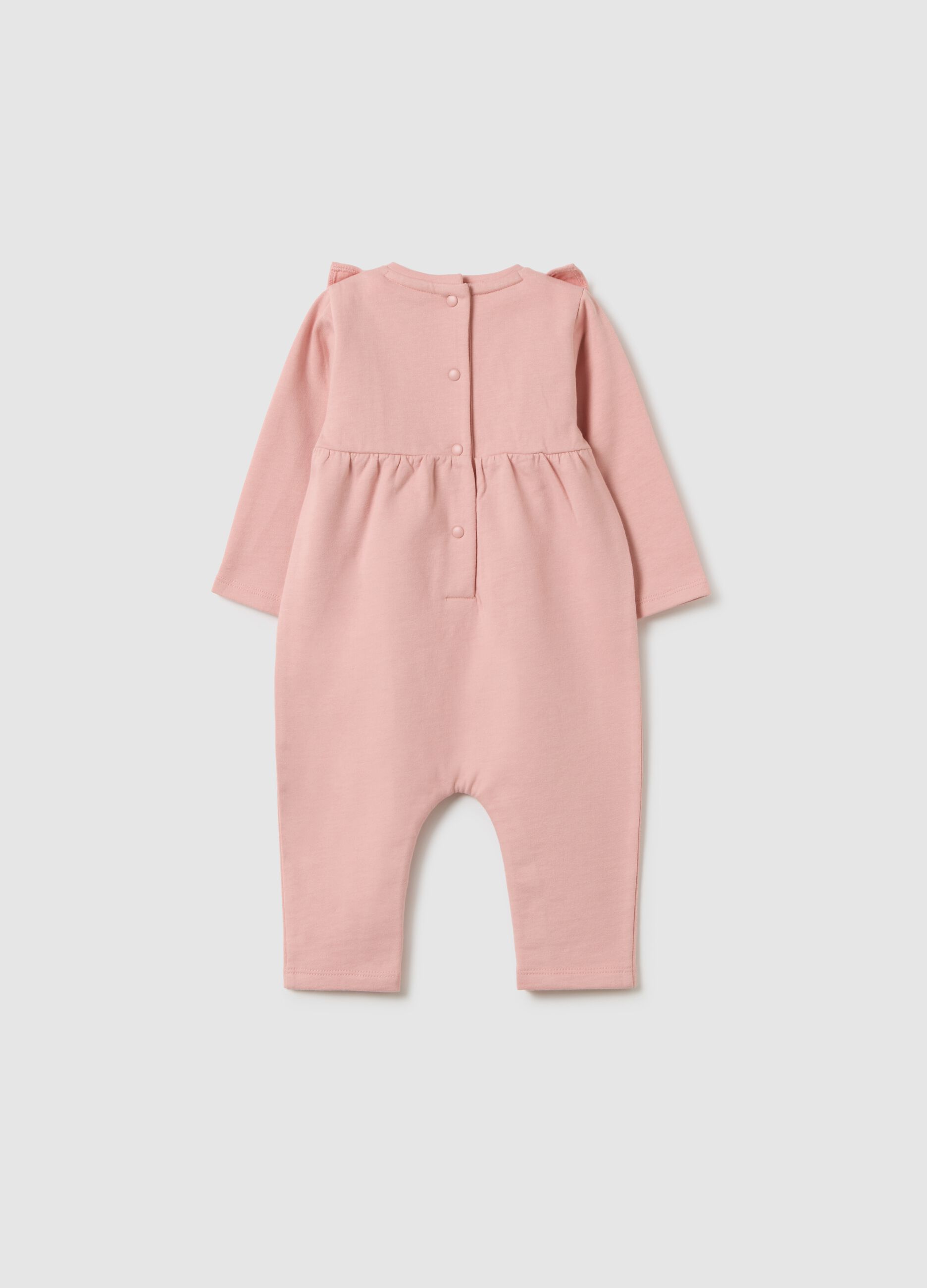 Baby girl's pink pure cotton sleepsuit