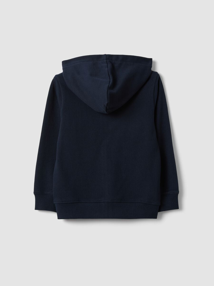 Felpa blu con cappuccio in puro cotone organico per bambino regular fit_1