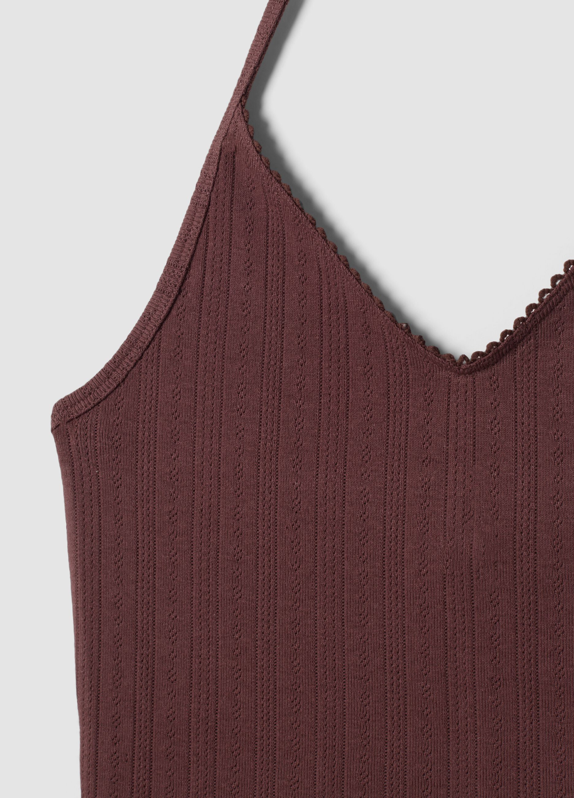Short brown pure cotton tank top