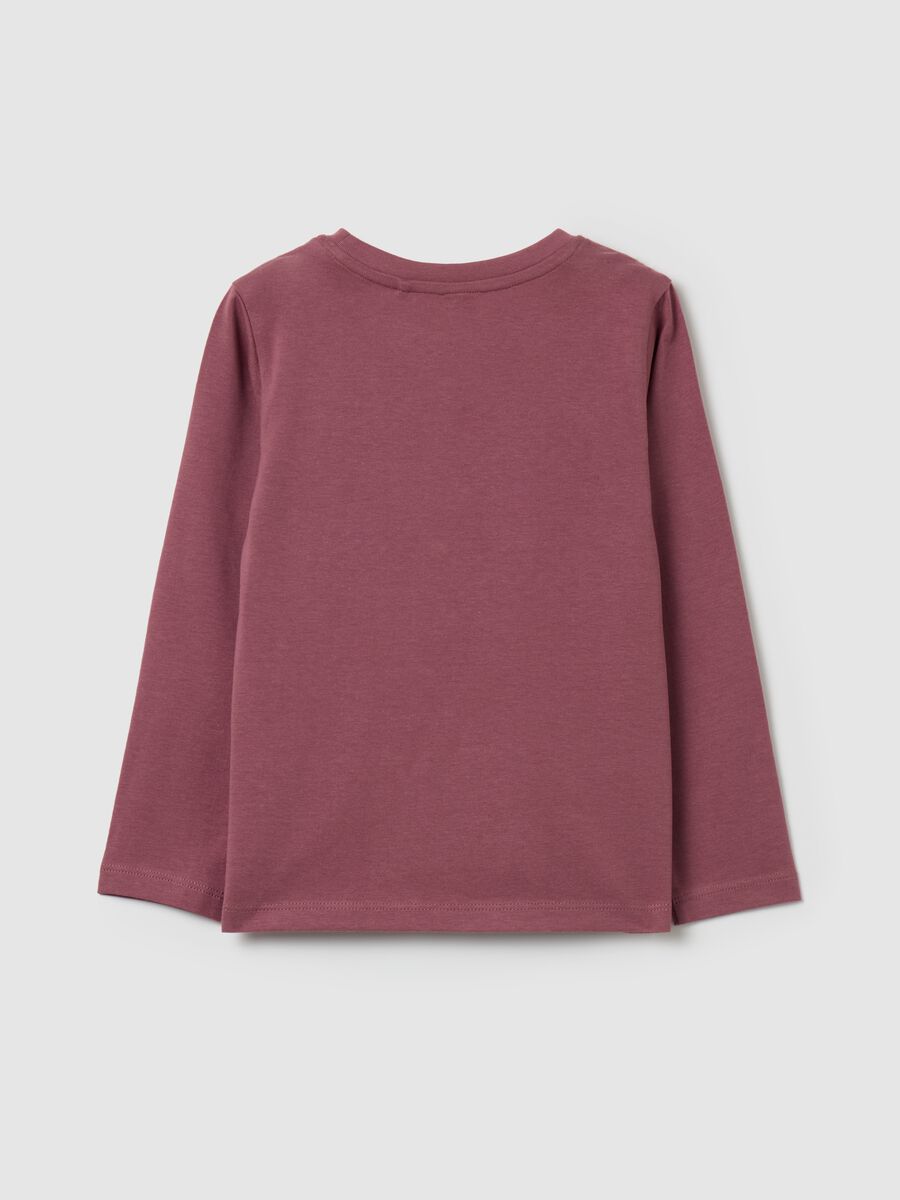 T-shirt with glitter print and long sleeves_1
