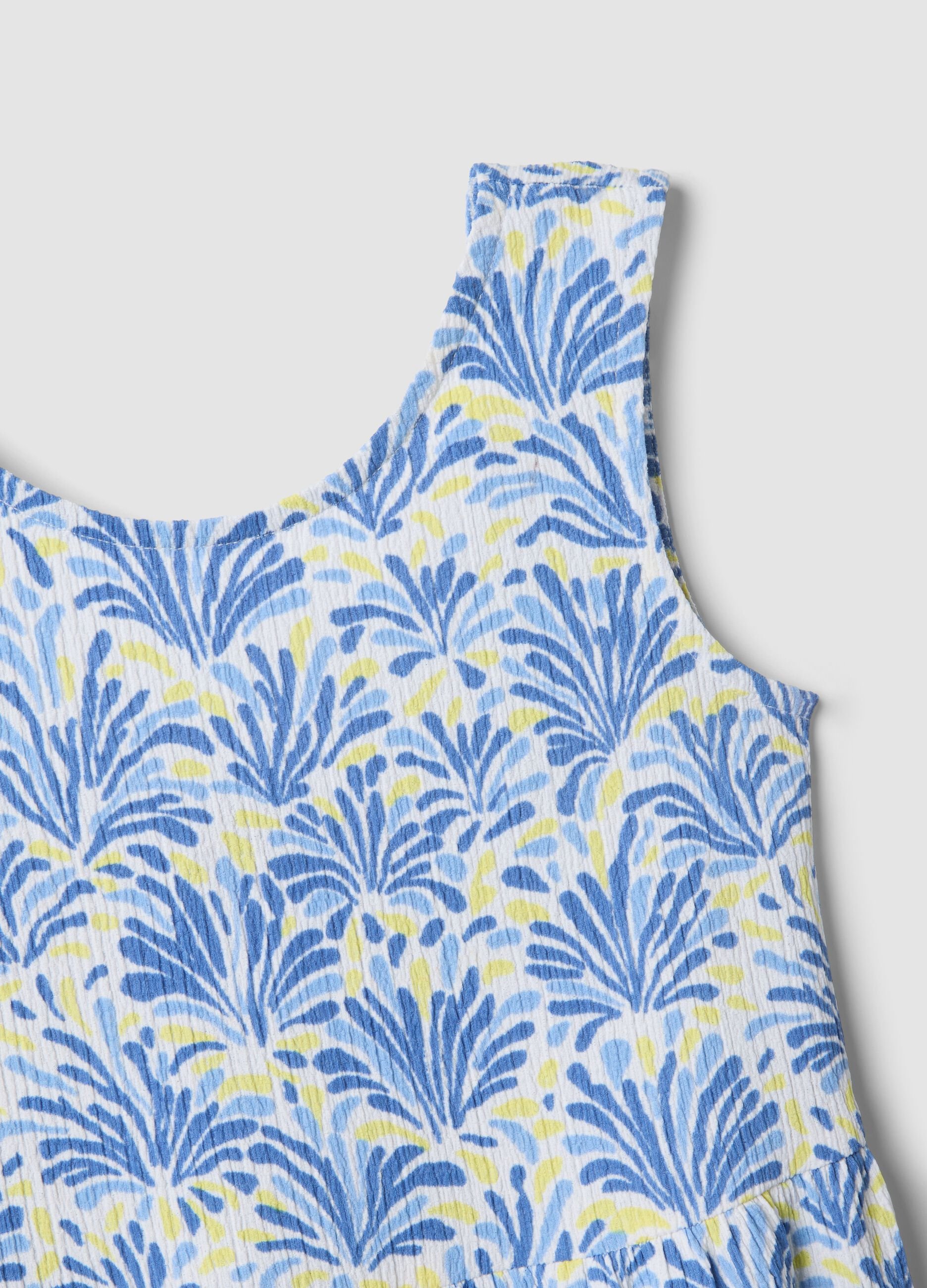 Light blue stretch dress with all-over print