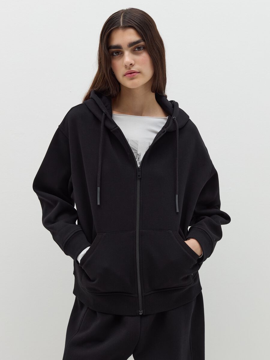 Oversized full-zip sweatshirt with hood_0