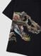 Black pure cotton regular fit kids' t-shirt with dinosaur print_2