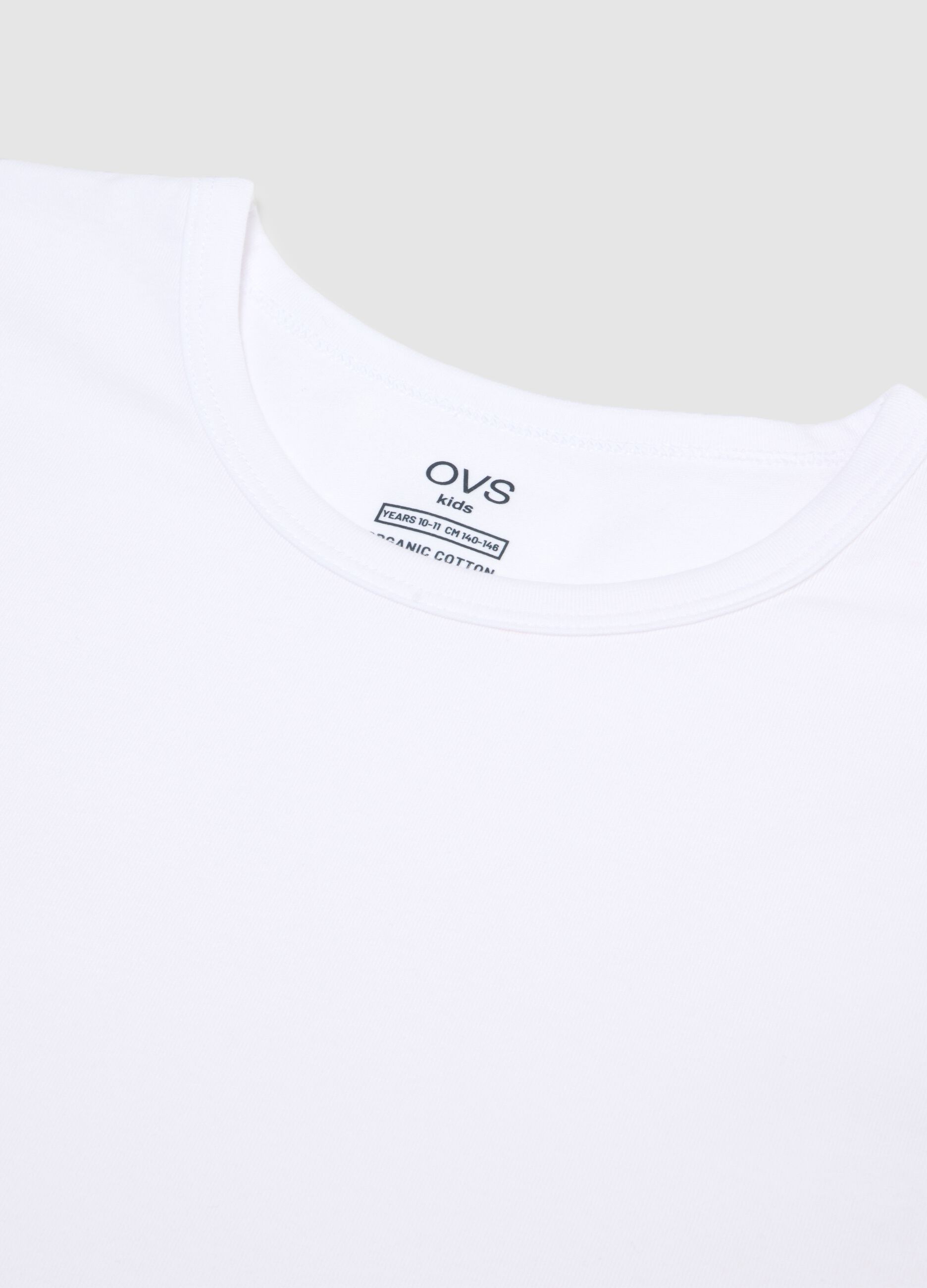 Children's white stretch cotton t-shirt twin pack, regular fit