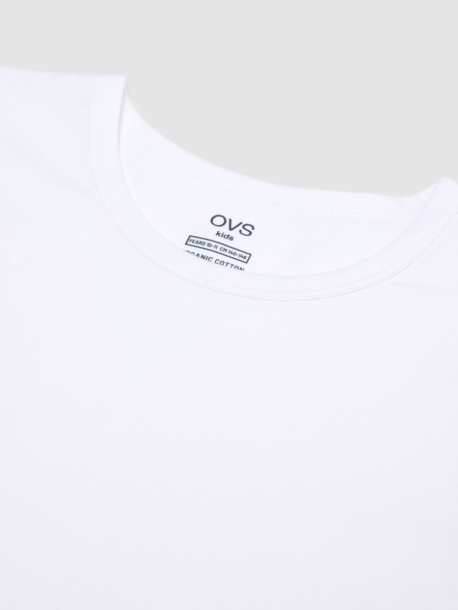 Children's white stretch cotton t-shirt twin pack, regular fit_3