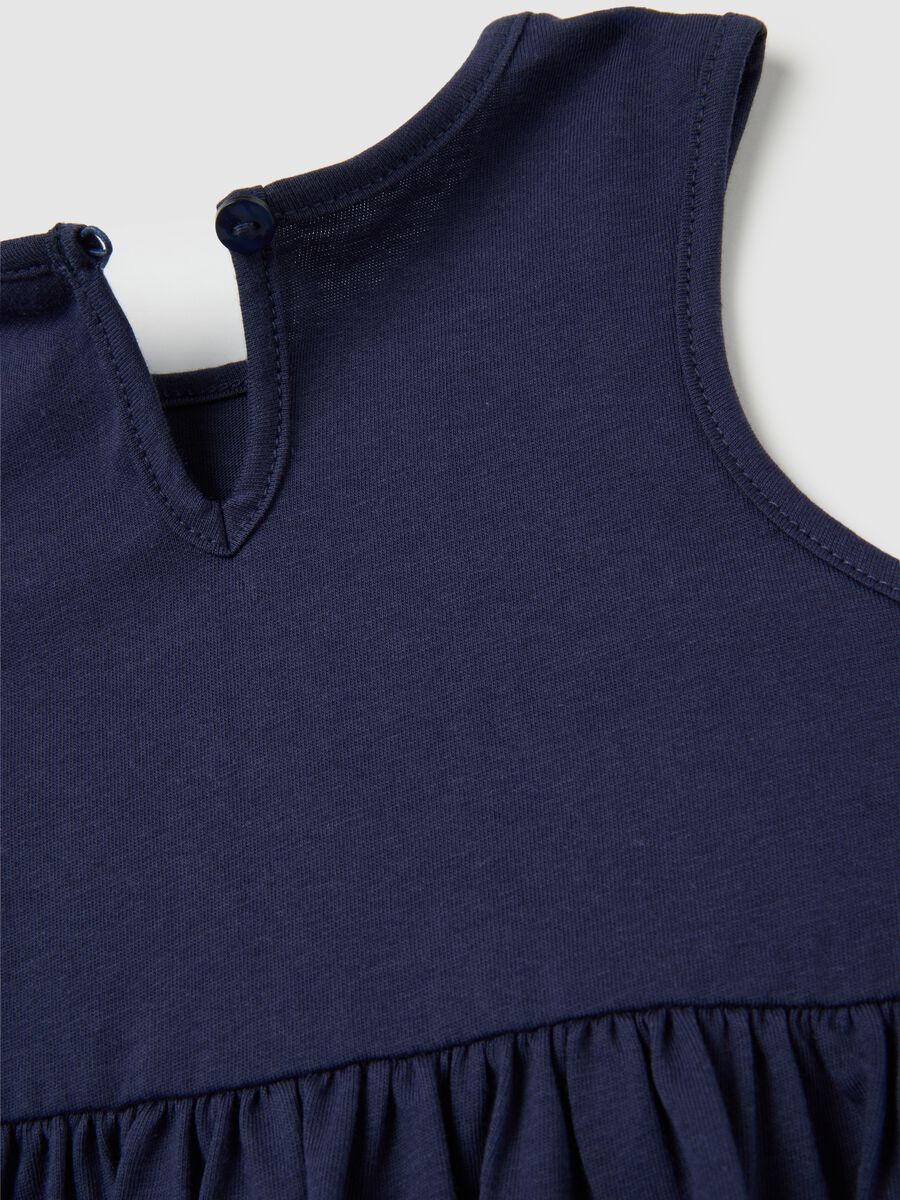 Blue pure cotton girls' dress regular fit_3