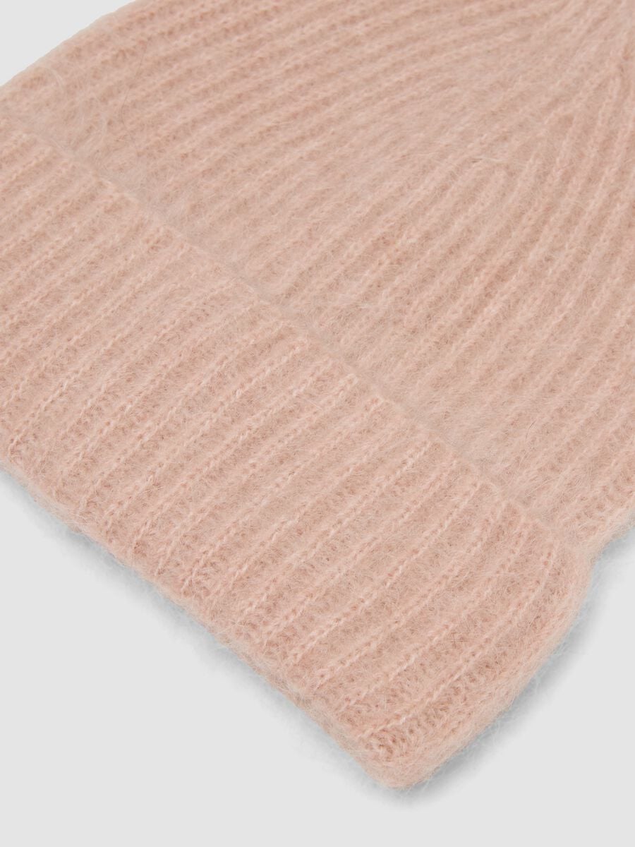 Cappello rosa in mohair e lana elasticizzata_1