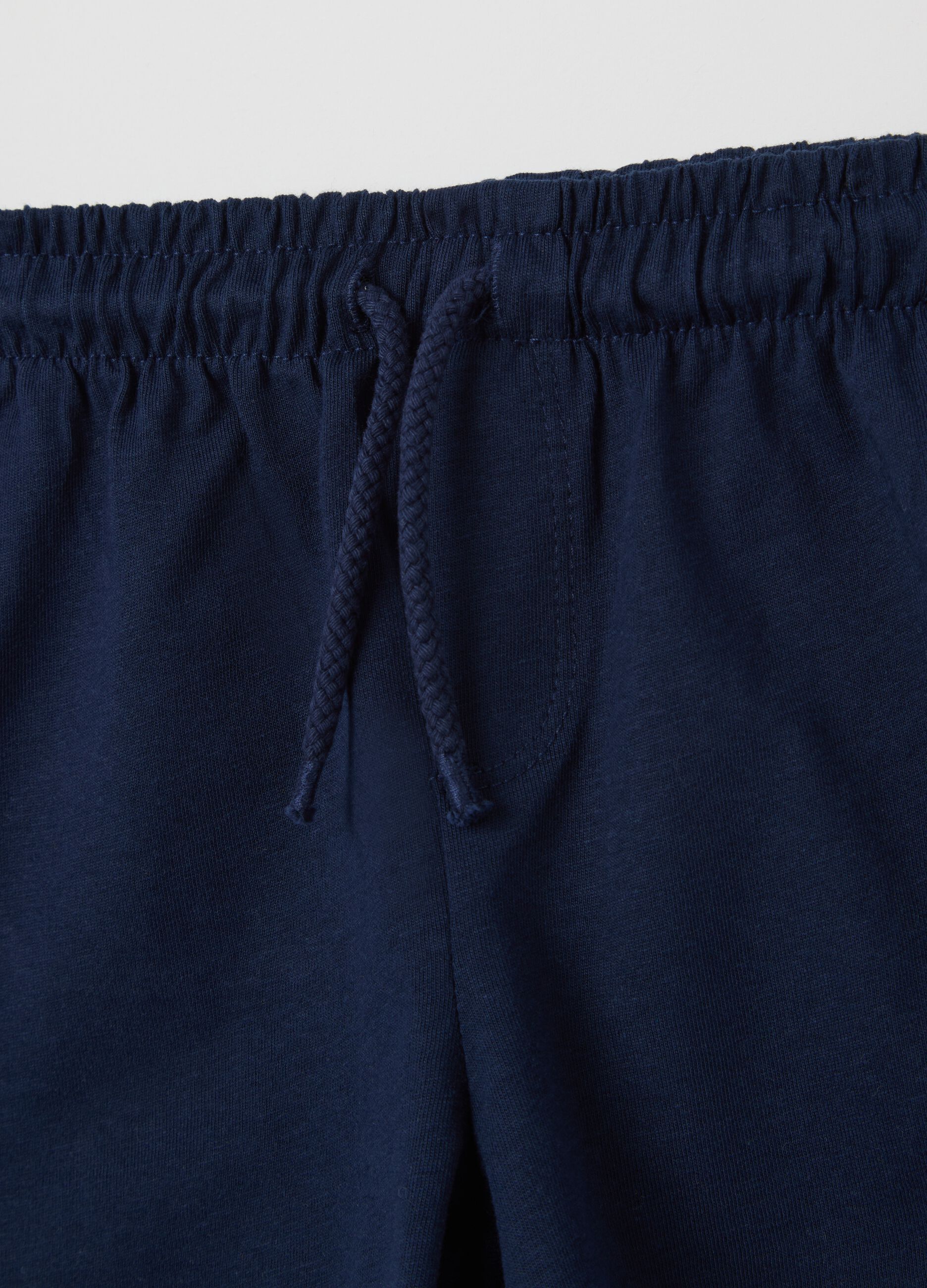 Blue shorts in 100% cotton