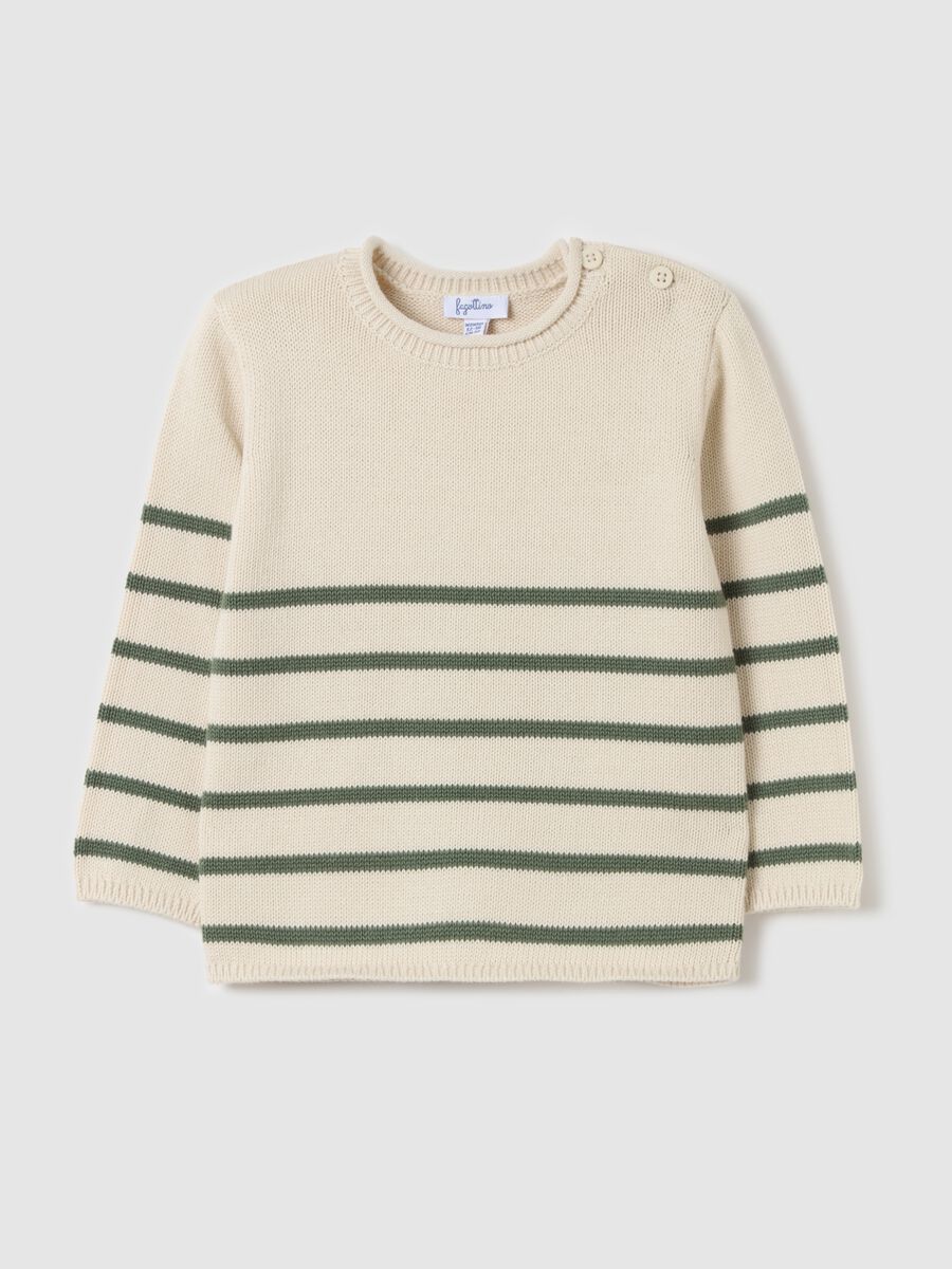 Striped pullover in cotton_0
