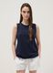 Blue pure cotton tank top_2