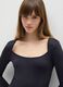 Black stretch fabric bodysuit with fitted fit_3
